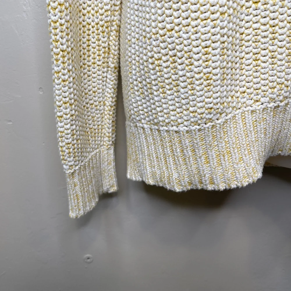 Vince | Chartreuse Chunky Knit Crew Neck Long Sleeve Banded Cuffs Tunic Sweater - Picture 7 of 13